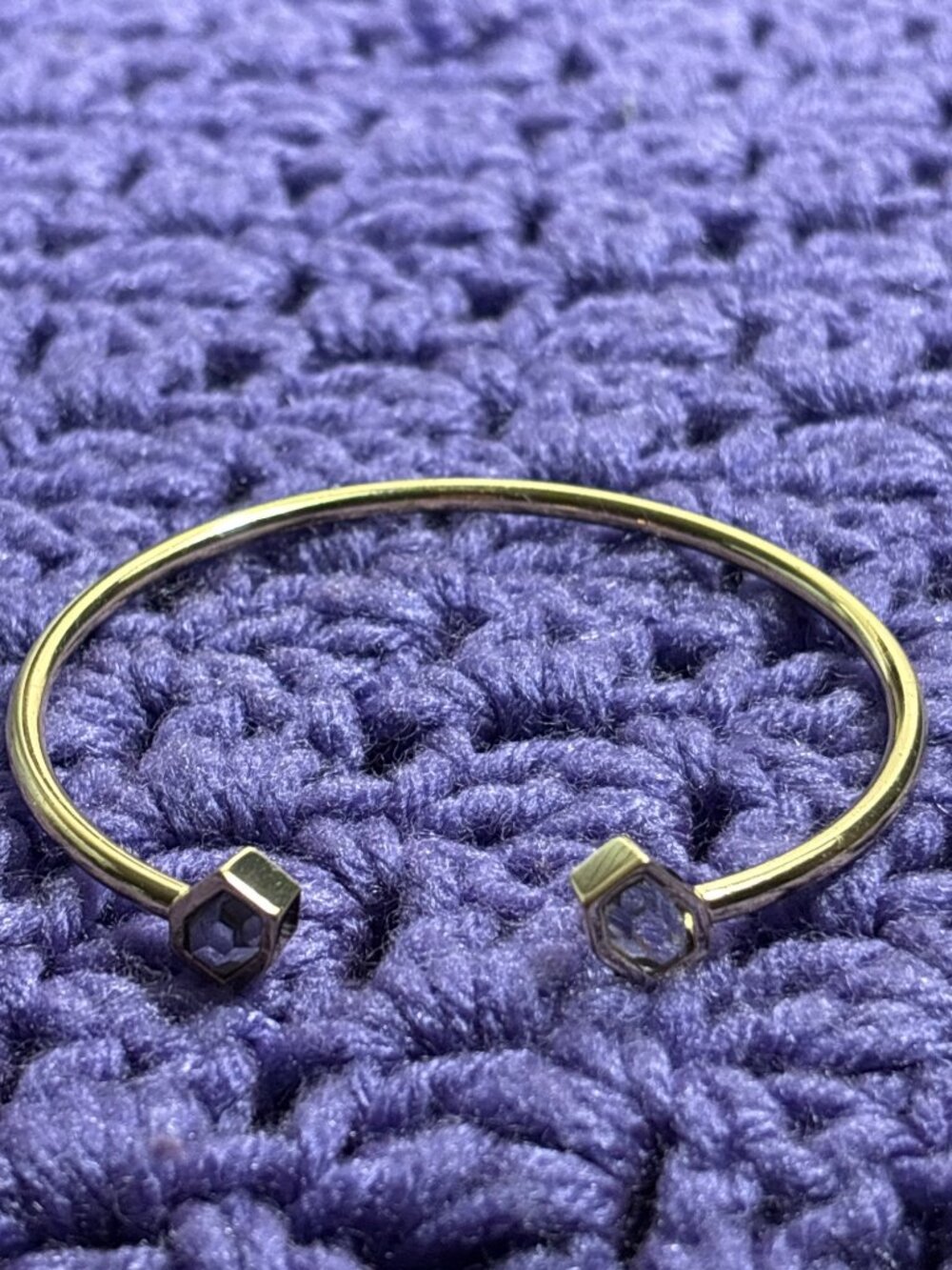 Goldtone Clear Rhinestone Cuff Bracelet 8 inches